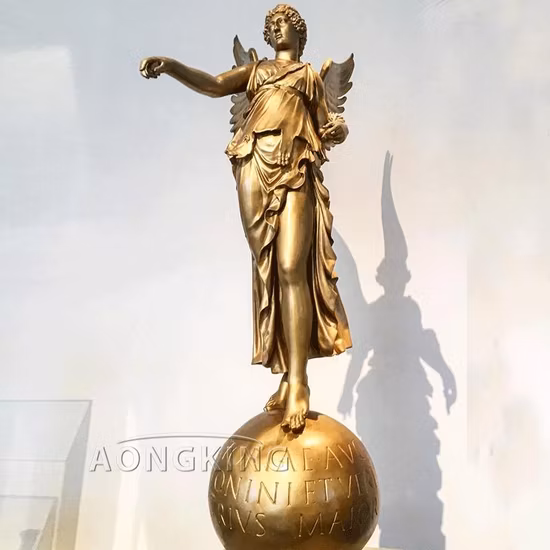 Famosa escultura religiosa de arcángel de cobre de tamaño natural Venta caliente